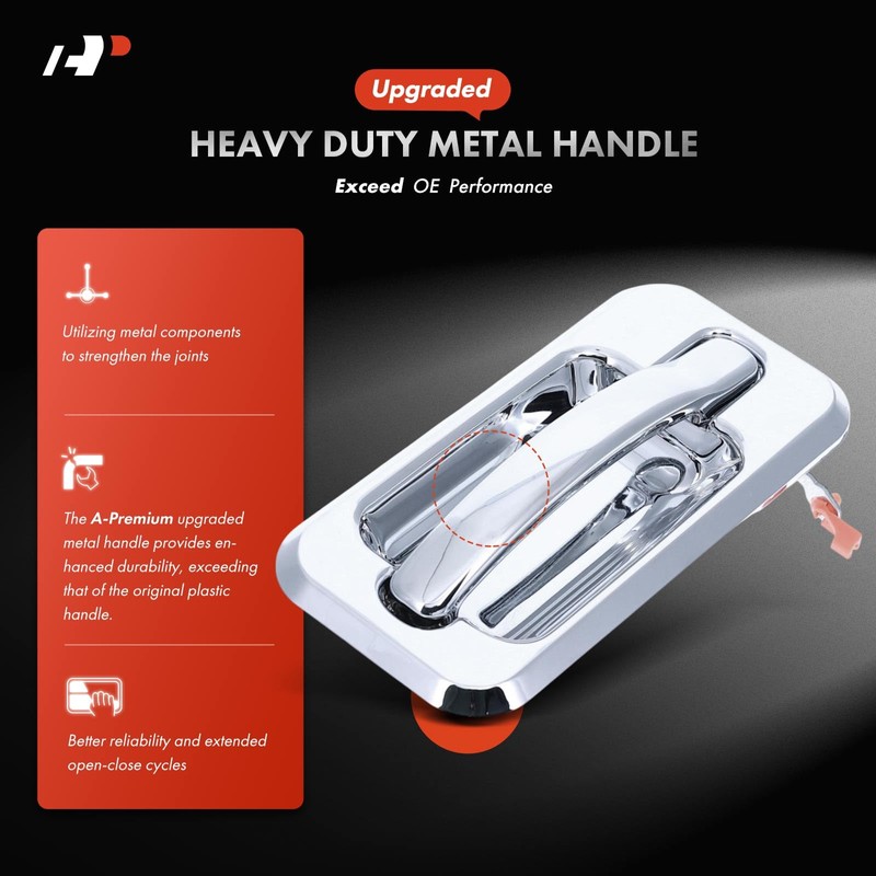 A-Premium Rear Right Passenger Side Upgraded Metal Exterior Door Handle
