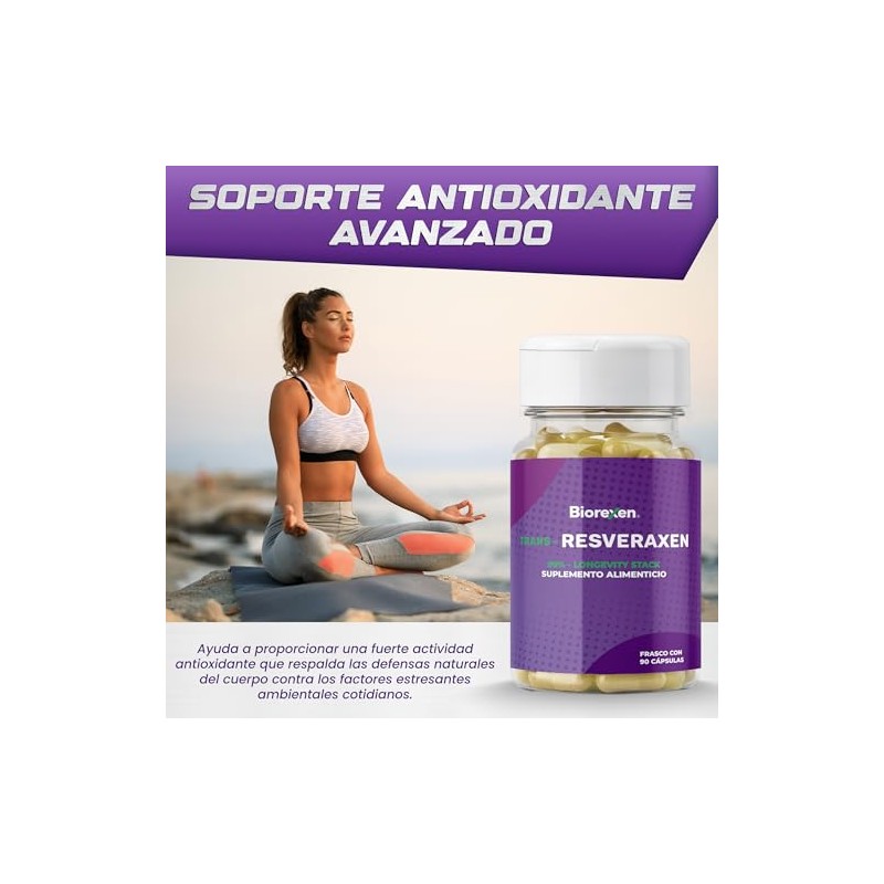 Trans Resveraxen Resveratrol Puro Complejo Antioxidante Quercetina Pimienta Negra