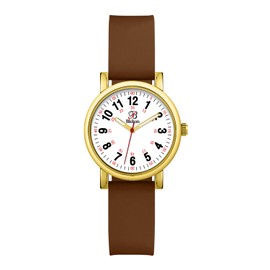 Blekon Original Petite Nurse Watch for Medical Professionals and Students,Various Scrub Colors,Small Easy Read Dial, Gold/Brown, Collections Petite Nurse Watch…