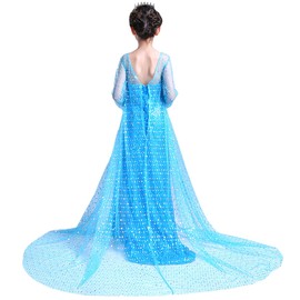 Reliparty - Disfraz de princesa de nieve para niñas, color azul 7/150