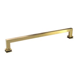 304 Stainless Steel Shower Door Towel Bar — 18" (Center to Center) Square Single-Side Pull Handle, Satin Gold Finish TB18SQSG