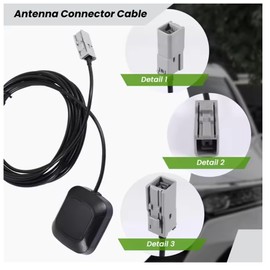 GPS Aktivantenne mit GT5-Stecker | 3 Meter mit Magnetfuß | Wasserdicht | GPS Navigationsantenne für Autoradio Clarion Alpine Head Unit