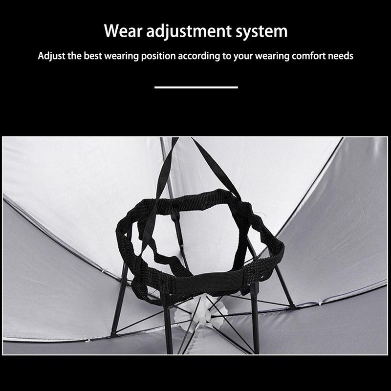 Outdoor Head Umbrella Hat Double Layer Foldable Head Umbrella Waterproof