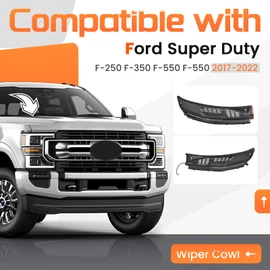 JMTAAT Windshield Wiper Cowl Panel Grille Compatible with 2017-2022 Ford F-250 F-350 F-450 F-550 Super Duty Replacement for HC3Z-25022A68-AA HC3Z-25022A68-AB Front Window Cover Insert Panel Right