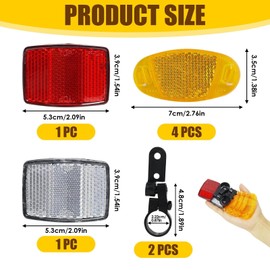 Greacesrio Bicycle Spoke Reflectors - Set of 6, Spoke Reflector and Light Clip, Set Cat's Eyes Bicycle Children, Bicycle Reflectors Set Front Rear for Road Bike, MTB, E-Bike