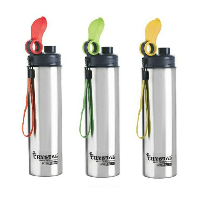 Crystal Stainless Steel Water Bottle - Fliptop 750 ml (Pack