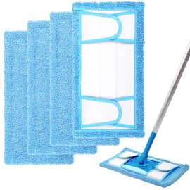 Reusable Mop Pads for Flash Speedmop Heavy Duty Microfibre Wet Dry Cleaning Mop Pad Machine Washable Up to 100x(4 Pack)