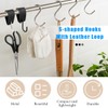 Evponk 10 Pcs Leather S Hooks for Hanging, Metal Hook