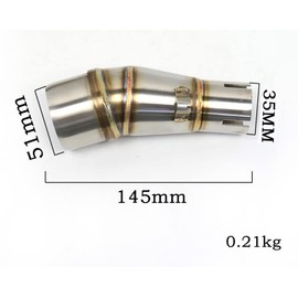 BiuZi Exhaust Middle Link Pipe Motorcycle Exhaust Muffler Link Pipe Adapter Connector Exhaust System Accessories for Z250 250 13-16