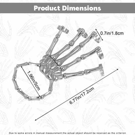 JazSwirl Skeleton Hand Bracelet, Skull Hand Bracelets, Skeleton Bracelets and Skeleton Hand Ring, Bone Bracelet, Skeleton Fingers, Skeleton Hand Jewelry for Women