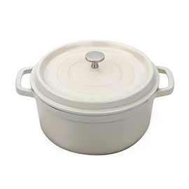 G.E.T. CA-012-AWH/BK/CC Heiss® Energy-Efficient Cast Aluminum Dutch Oven, 4.5 Quart, Round, White