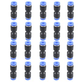 Runseaway 20PCS 4mm/5/32" OD Pneumatic quick Connector, Quick Connect Straight Push Connectors, Quick Release Pneumatic Air Hose Fittings Straight Union/Coupler, PU4-4