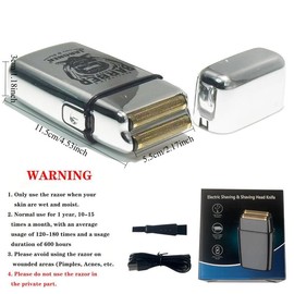 Largner USB Rechargeable Electric Shaver, 1 Box Portable Travel Hair Clipper with Accessories, Professional Hair Trimmer for Men, Great for Travel, Business, Daily Use, Shaver for Men - Color: Silver, Specification: one-size