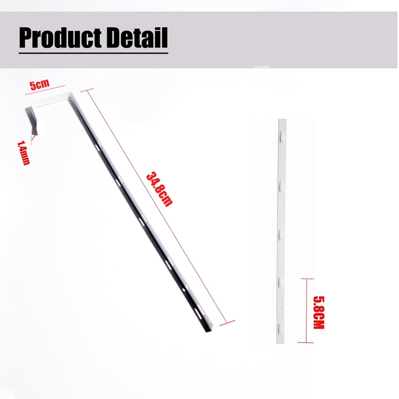 YUMMIS 1Pair White Over The Door Mirror Hanger, Adjustable 4-Level