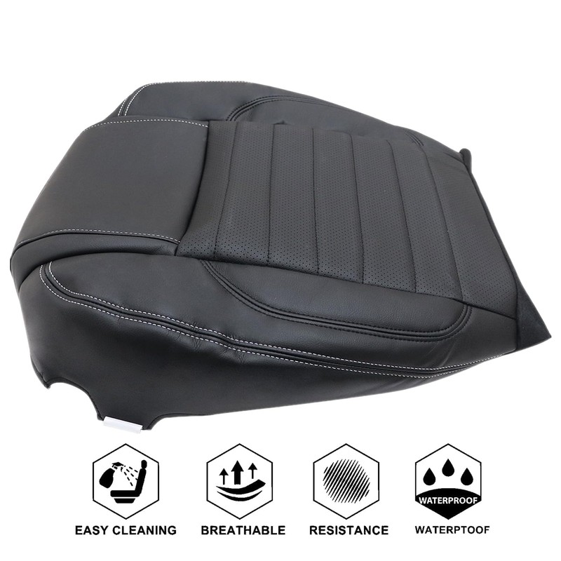 NLQR Front Driver Side Bottom Replacement Seat Cover Charcoal Black