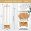 JYPS 13-Inch Acrylic Straw Dispenser with Bamboo Lid with 100