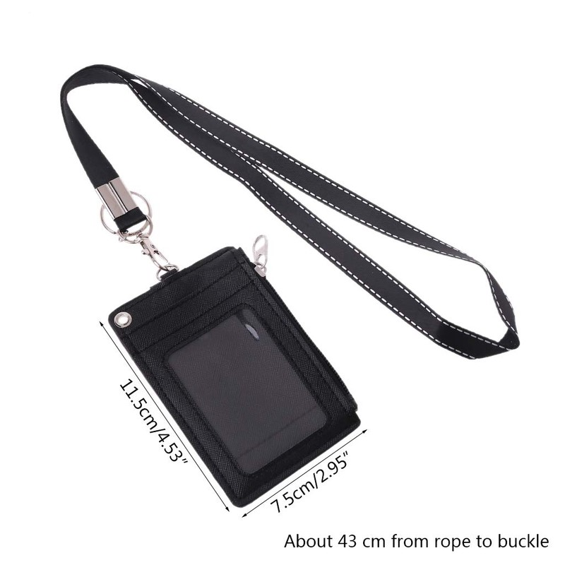 fatteryu Business Credit Card ID Badge Coin Purse Holder Neck