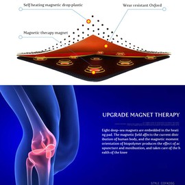 Wopohy Magnetischer Kniestütze, 1 Paar magnetische Kniepads, Selbsterhitzung Pillow, Knee Massage Pillow, Knee Support für Wandern, Fußball, Basketball, Laufen, Jumper Knie, Tennis