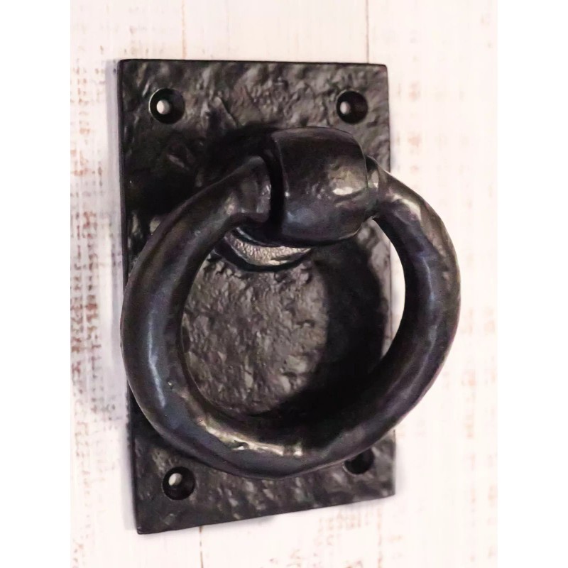 Ebros Gift Cast Iron Rustic Deluxe Oxford Ring Swivel Door