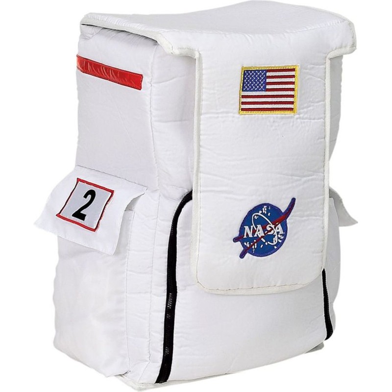Aeromax Jr. Astronaut Backpack, White, with NASA patches