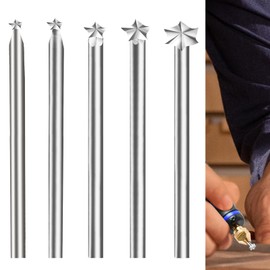 BAIQI Wood Carving Tool KitFive Different Drill Bits, DIY Carving Crafts Shape 3mm Shank Diameter,Sturdy Steel Culpture Engraving Tools (Five-Star Knife)