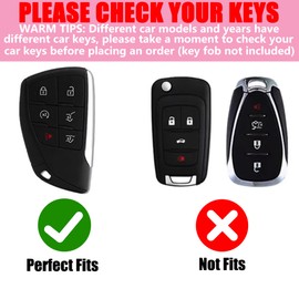 YILINXI Compatible with Chevy Key Fob Cover with Diamond Perfume Keychain, Car Key Shell Compatible with Chevy Tahoe Suburban GMC Yukon Denali Silverado 2021-2024 Smart Key for Women, Silver-6 Buttons