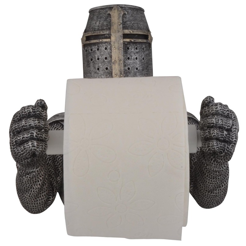 Crusader Toilet Roll Holder Bronze Silver with Plastic Holder Hand