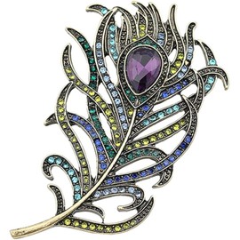 Merdia Women's Brooch Pins Fashion Created Crystal Brooches for Wedding Party Christmas Gift, Glass, cubic zirconia