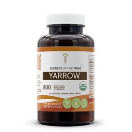 Secrets of the Tribe Yarrow USDA Organic | Made with Vegetarian Capsules and Certified Organic Yarrow (Achillea millefolium) Dried Leaf and Flower (120 Capsules)