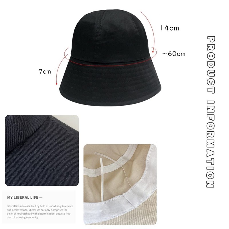 G-tiamo Women's Bucket Hat, Solid, Simple, Cute, Stylish, Hat, Foldable,