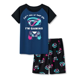 Tebbis Pajamas For Boys Fun VR + Controller Short Sleeves 2-Piece PJs Set Kid Comfy Sleepwear Size 12