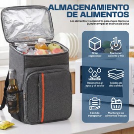 Hielera Portátil Mochila Térmica, Gran Capacidad Impermeable y a Prueba de Fugas, Bolsa Térmica para Alimentos y Bebidas, Ideal para Playa, Almuerzo, Picnics, Senderismo y Camping