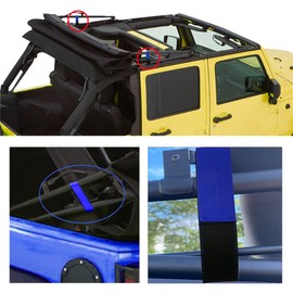 Soft Top Straps for Jeep,Soft Top Tie Down Straps for Jeep,Heavy Duty Rear Window Tie Down Straps for Jeep Wrangler JK JKU JL JLU 2007-2022,Blue,(Pack of 4)