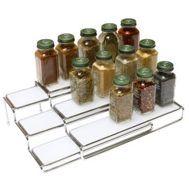 Deco Brothers Spice Rack 3 Tier Expandable Shelf Organizer, Chrome