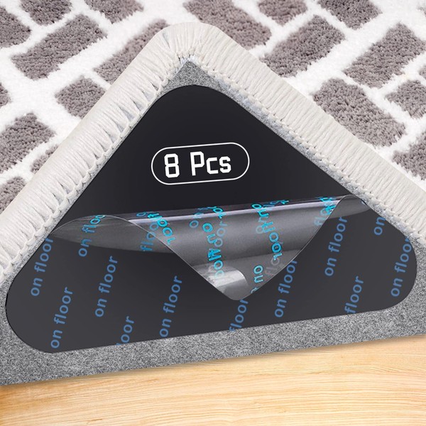 banpa Non-Slip Mat for Carpet, Pack of 8, Washable and Reusable Carpet, Non-Slip Underlay, Non-Slip Pads Made of High-Quality Materials to Prevent the Carpet from Slipping