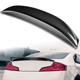 HYPERSPEED Real Carbon Fiber Trunk Spoiler Wing Lip kit Rear Lip kit STP-Style Fit for 2003 2004 2005 2006 2007 Infiniti G35 Coupe, Car Mods Exterior Accessories, Automotive Replacement Parts Assembly
