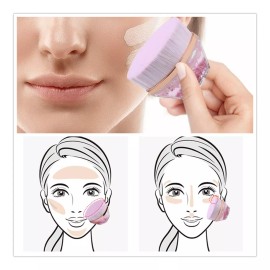 Bloomingboom Brocha De Maquillaje Kabuki Plana Para Base C/estuche 2 Pzs.