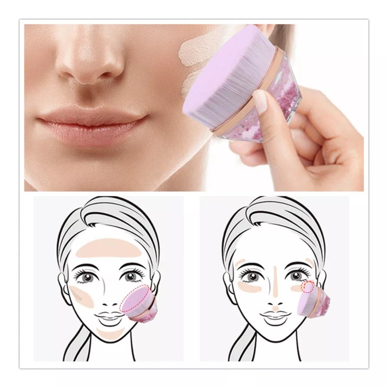 Bloomingboom Brocha De Maquillaje Kabuki Plana Para Base C/estuche 2