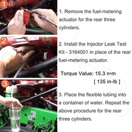 Cummins 3164001 Fuel Injector Leak Test Check Tool for Cummins ISX Signature ST1111-3
