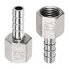 sourcing map 2pcs Stainless Steel Barbed Fitting 1/4" NPT Female
