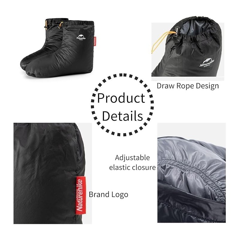 Naturehike Ultralight Winter Goose Down Booties, Camping Warm & Cozy