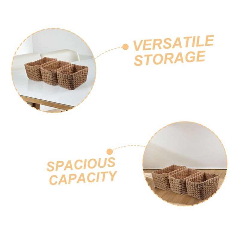 ABOOFAN 4Pcs Handwoven Storage Bins Decorative Woven Baskets for Organization