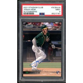 Jonah Heim Rookie Card 2021 Stadium Club Autographs #SCBAJH PSA 9