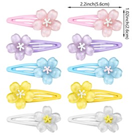 30Pcs Flower Hair Clips Cute Cherry Hair Barrettes Jelly Sakura Hair Snap Clips Floral Hair Pins Y2K Side Bangs Alligator Duckbill Clips Decorative Colorful Accessories for Women Girls