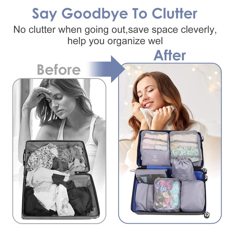Travel Packing Cubes Set,9 Set Packing Cubes Luggage Packing Organizers