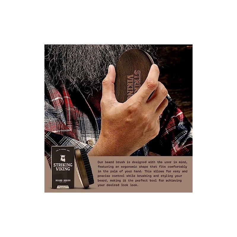 Striking Viking Beard Brush for Men - 4.3 in, Beech
