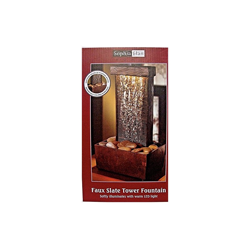 New Sophia Elan Faux Slate Water Tower with River Stones