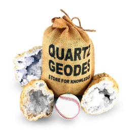 Store For Knowledge X-Large 4" to 5" Moroccan Quartz Crystals Break Your own Geodes Gift Bag - 3 Pack