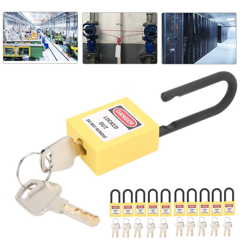 10 Sets 38mm Lockout Lock Dustproof Nylon Industrial Engineering Insulation