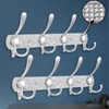 BlackFish Wall Mounted Coat Rack, Shiny Silver Rhinestones Four Heavy